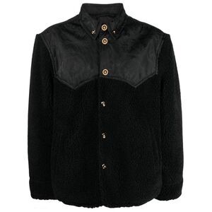 VERSACE Baroque Yoke Fleece Jacket Men BLACK Outerwear